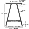 Miniatyrbild 2 av 4: 2ST Bordsben i metall - VEVOR - 71,1x45 cm - Stålmöbler Bensats Form A