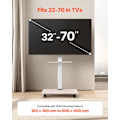 Miniatyrbild 3 av 6: Stöd för TV med hjul-VEVOR-för skärmar 812,8-1778 mm-Mobil TV-vagn-Vänster-höger rotation 25°-för sovrum, utomhus