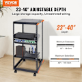 Miniatyrbild 3 av 4: Open Frame Server Rack 20U-VEVOR-58.5-40" 4 stolpar-hjul för router, modem
