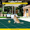 Miniatyrbild 3 av 6: Inground Pool Cover-VEVOR-5,49x10,36 m-Rektangulärt skydd Vinterskydd Trippelstickad PP Hög Mesh-Grön
