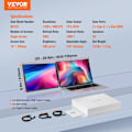 Miniatyrbild 2 av 5: 14" HD-portabel bildskärm-VEVOR-enkel vridbar skärm, USB-C/USB-A/Mini HDMI-port, kompatibel med Mac/Wins/Android/Switch/PS5