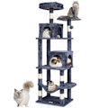 Miniatyrbild 1 av 6: Cat Tree - VEVOR - med 2 Cat Condos, Sisal-skrapstolpe, Hängmatta, Top Perch - Large Cat Activity Center