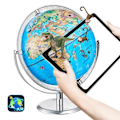 Miniatyrbild 1 av 6: Upplyst jordklot med stativ-VEVOR-AR Interactive-254mm-Rotation-LED-Heavy Metal Base-Android- eller iOS-enheter