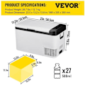 Miniatyrbild 2 av 4: VEVOR Bärbar elektrisk kylbox 25L 12V Dual Zone Bilkylskåp Vit