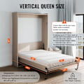 Miniatyrbild 3 av 4: Murphy Bed Hardware Kit-VEVOR-Load 31 kg-2185 x 1700 x 2210 mm-för hopfällbar garderob Väggsäng för sovrum Svart