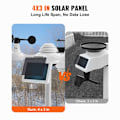 Miniatyrbild 5 av 6: 7 i 1 trådlös väderstation - VEVOR - Utomhussensor som drivs av solenergi - Övervakning av temperatur, luftfuktighet, hastighet
