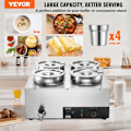 Miniatyrbild 3 av 6: Soup Warmer 4 x 7 L-VEVOR-Elektrisk Soup Station 1500 W-Anti-Dry Burning and Reset Button, Bufférestaurang