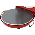Miniatyrbillede 4 af 4: Sirge OSOLEMIO Pizzaovn - 1200 W Elektrisk PIZZA - 400°C - RØD - diameter 30 cm - SORT ildfast sten uden farvestof Rød