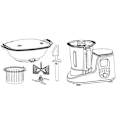 Miniatyrbillede 3 af 4: Sirge Multifunktionel foodprocessor med 20 automatiske programmer + 5 kg vægt + 12 hastigheder + temperatur op til 120 ° C svart