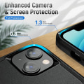 Miniatyrbilde 9 av 10: For iPhone 15 Plus PC+TPU støtsikker deksel mobilveske Black