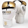 Miniatyrbillede 1 af 7: WOSWEIR 1 par 12 oz boksehandsker Kickboxing træning for voksne - Hvid/guld White