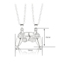 Miniatyrbild 2 av 4: Magnetisk Game Controller Handkontroll Halsband Par Present - Silvrig Silver