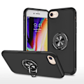 Miniatyrbillede 1 af 7: iPhone SE/8/7/6/6S Fingerring Kickstand Hybrid Taske Black