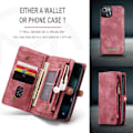 Miniatyrbillede 3 af 11: CASEME iPhone 13 Mini 2-in-1 Wallet Phone Shell - Red Red