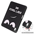 Miniatyrbillede 10 af 11: Tri-fold Stand Case for iPad 10.9 (2022) Tablet Cover Pen Holder - Don't Touch Me Black