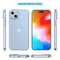 Miniatyrbillede 2 af 7: Til iPhone 15 Plus Shell Case TPU-ramme + Akryl-bagside-telefoncover Transparent