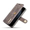 Pikkukuva 8 / 9: DG.MING iPhone 12 Mini Split Läder Plånboksfodral - Grå Grey