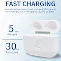 Miniatyrbillede 2 af 11: Til AirPods 3 opladningsetui Indbygget 620mAh batteri Bluetooth trådløs opladning White