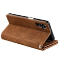 Miniatyrbilde 6 av 10: Etui for Samsung Galaxy A16 5G / A16 4G med glidelås lomme, PU-lær, 9 kortlommer Brown