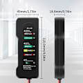 Miniatyrbillede 6 af 10: Batteritester 6-LED bilfejltester Batterikontrol Billastbil Motorcykel Black