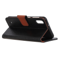 Miniatyrbillede 5 af 6: Nappa Texture Pung Standetui til Samsung Galaxy A10 - Sort Black