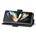 Miniatyrbillede 3 af 6: LC.IMEEKE til Samsung Galaxy Z Fold6 5G Cover med Kulstof-fiberstruktur og Magnetisk Lukning Black