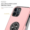 Miniatyrbillede 6 af 7: iPhone 14 Pro Fingerring Kickstand Hybrid Taske - Lyserød Pink