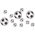 Miniatyrbild 1 av 8: Fotbollsmönster Väggdekal Fotbollsdekal för barnrum Pojke sovrum Vit