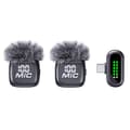 Miniatyrbillede 10 af 11: Mikrofon dobbelt sæt lavalier støjreduktion USB-C 2 mikrofoner + 1 modtager Black