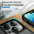 Miniatyrbilde 8 av 10: iPhone 15 Pro Max Hybrid-deksel Med Fingerring & Metallplate - Svart Black