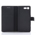 Miniatyrbilde 5 av 11: Retro Lommebok Stativ Etui for Sony Xperia X Compact - Svart Black