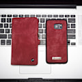 Pikkukuva 4 / 7: CASEME Samsung Galaxy S7 Edge Retro läder Plånboksfodral - Röd Red
