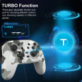 Miniatyrbillede 6 af 8: Kompatibel med Nintendo Switch Bluetooth Controller Gamepad Turbo Funktion White