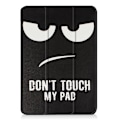 Miniatyrbild 5 av 9: iPad 9.7" (2017) Slim fit tri-fold fodral - Do Not Touch My Pad Svart