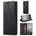 Miniatyrbillede 1 af 11: AUTSPACE A01 Retro tegnebog taske til Samsung Galaxy S23+ (Plus) - Sort Black
