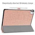 Miniatyrbillede 4 af 8: Til iPad Pro 11 (2024) Etui Tre-fold Stativ Tablet Cover - RoseGold Pink gold
