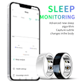 Miniatyrbilde 8 av 11: Multifunksjons Smart Ring Helse Tracker Søvn Hjertefrekvens Blod Oksygen Overvåking 18# Black