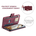 Pikkukuva 2 / 9: Xiaomi Redmi 14C Zipper Wallet Case Rhombus Stitching Line Puhelinsuojus Red