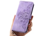 Miniatyrbilde 2 av 10: Etui med blomstermønster og lommebok for Samsung Galaxy A16 5G / A16 4G Purple