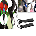 Miniatyrbillede 2 af 7: 2 PCS Fast Velcro+klapvognkrog i aluminiumslegering til barnevogn Black