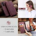 Pikkukuva 3 / 8: CASEME Retro Lompakkokotelo Samsung Galaxy S23 FE - Viininpunainen Red