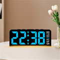 Miniatyrbild 10 av 10: LED-klocka Digital Väckarklocka Stor Display Datum Temperatur Väckarklocka - Vit / Rosa Ljus Rosa