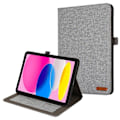 Miniatyrbild 1 av 5: Apple iPad 10.9 2022 Vikbart fodral korthållare Tygtextur - Grå grå