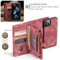 Pikkukuva 2 / 11: CASEME iPhone 13 2-in-1 Lompakon Puhelimen Kuori - Punainen Red