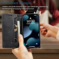 Miniatyrbillede 3 af 11: AUTSPACE A01 Retro tegnebog taske til iPhone 13 mini - sort Black