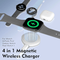 Miniatyrbillede 5 af 11: Trådløs oplader til A Watch AirPods Samsung Galaxy Watch Google Pixel Watch White