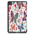 Miniatyrbild 3 av 7: Tri-fold Fodral till Lenovo Tab M7 (1 Gen) - Butterflies Vit