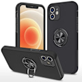 Pikkukuva 1 / 7: iPhone 12 Mini sormirengas tukijalustan hybridikotelo Black