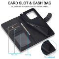 Miniatyrbillede 2 af 11: LC.IMEEKE Pung etui Etui Shell til Xiaomi Redmi 13C Black