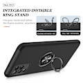 Pikkukuva 7 / 7: Yhteensopiva Samsung Galaxy A12 sormirengas Kickstand Hybridi-kotelo Black